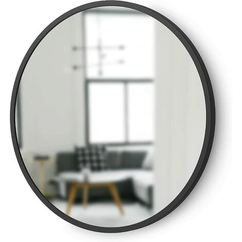 PERLE RARE Miroir Mural Oval Avec Cadre En Caoutchouc Pour Salon, Salle De Bain, Chambre, Entrée Et Bien Plus Encore, Noir, 40x40cm 6 PERLE RARE Miroir Mural Oval Avec Cadre En Caoutchouc Pour Salon, Salle De Bain, Chambre, Entrée Et Bien Plus Encore, Noir, 40x40cm – Image 4