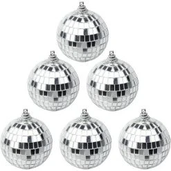 PERLE RARE 6pcs Boules Disco Miroir Argent Boules Disco, Boules Disco De L'engouement Disco Des Années 70, Décorations Suspendues, Boules Scintillantes, Fête, Carnaval