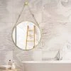 Hengda Miroir Rond Miroir Mural Salon Miroir Suspendu Rond Miroir Mural Miroir De Maquillage Salle De Bain 50cm - GOLD -Miroir Soldes Boutique 63760384 1
