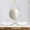 Hengda Miroir Rond Miroir D'entrée 50cm Miroir Mural Avec Sangle - Miroir De Salle De Bain Design - GOLD -Miroir Soldes Boutique 63760644 1