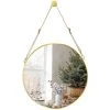 EINFEBEN Miroir Rond Miroir Mural Salon Miroir Suspendu Rond Miroir Mural Miroir De Maquillage Salle De Bain 50cm - GOLD -Miroir Soldes Boutique 63762640 1