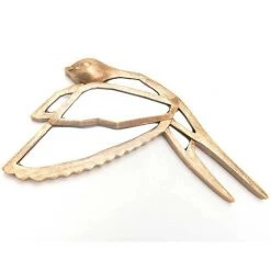 AMADEUS CADES Miroir Mural Oiseau Envol Amadeus 11x21x2 - Doré