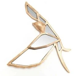 AMADEUS CADES Miroir Oiseau Mural Vol Amadeus 17x25x2cm - Doré