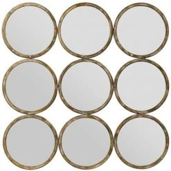 COTE TABLE Miroir Art Déco Doré 71x71 Cm - Doré