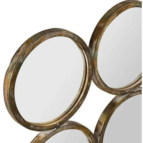 COTE TABLE Miroir Art Déco Doré 71x71 Cm - Doré 4 COTE TABLE Miroir Art Déco Doré 71x71 Cm - Doré – Image 2