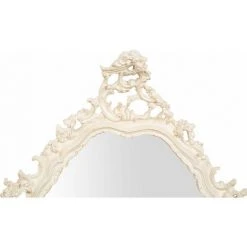 BISCOTTINI MIROIR MURAL EN BOIS FINITION BLANC ANTIQUE FABRIQUÉ EN ITALIE -Miroir Soldes Boutique 63866788 3