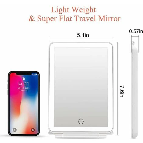 DECKON Miroir De Vanité De Maquillage Rechargeable Avec 72 Lumières LED, Miroir De Beauté Portable Light Up De Voyage éclairé 4 DECKON Miroir De Vanité De Maquillage Rechargeable Avec 72 Lumières LED, Miroir De Beauté Portable Light Up De Voyage éclairé – Image 2