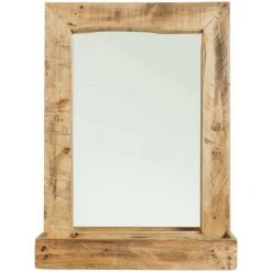 Miroir De Demi-corps Avec Tiroir HANNUN Tamura, Bois Récupéré, Couleur Naturelle - 56 X 78 X 2 Cm
