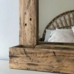 Miroir De Demi-corps Avec Tiroir HANNUN Tamura, Bois Récupéré, Couleur Naturelle - 56 X 78 X 2 Cm -Miroir Soldes Boutique 64116763 4