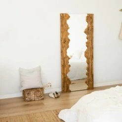 HANNUN Saljen Wall And Whole Body, Solid Fir Wood Origine Durable, Grand Conception Irrégulière - 164 X 77 Cm -Miroir Soldes Boutique 64116771 3