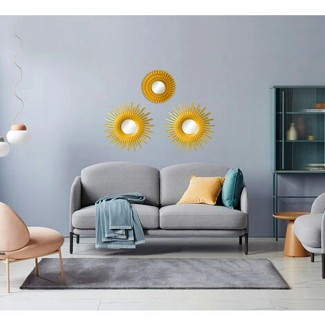 CARILLONSàVENT Miroir Murale 3 Pièces Miroir Rond Pour Decoration Murale Dans Maison, Salon Et Chambre | Miroir Soleil Accrocher Au Mur Original Cadeau Femme Et Maman | Miroir Doré Pour Décoration Carivent 4 CARILLONSàVENT Miroir Murale 3 Pièces Miroir Rond Pour Decoration Murale Dans Maison, Salon Et Chambre | Miroir Soleil Accrocher Au Mur Original Cadeau Femme Et Maman | Miroir Doré Pour Décoration Carivent – Image 2