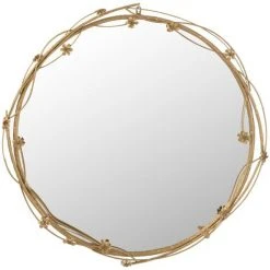 LES TENDANCES Miroir Avec Motif Fleuri Doré Mélodie D 81 Cm