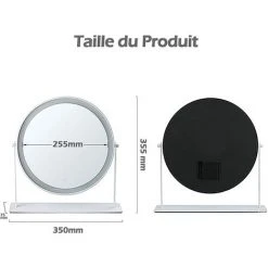HAZEL LED Rond Miroir De Maquillage Pour Coiffeuse, Miroir De Table Lumineux Illumination Avec Commande Par Effleurement Et 3 Niveaux De Luminosité - Chargement USB/Pile AAA - 25.5CM 9 HAZEL LED Rond Miroir De Maquillage Pour Coiffeuse, Miroir De Table Lumineux Illumination Avec Commande Par Effleurement Et 3 Niveaux De Luminosité - Chargement USB/Pile AAA - 25.5CM -Miroir Soldes Boutique 64197226 3