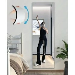 LIFCAUSAL Miroir Mural Incassable Miroirs De Salle De Sport En Plexiglas Bon Marché Sur Toute La Longueur Pour La Salle De Sport à Domicile, Extra épais : 1/8", Miroirs D'entraînement Sans Danger Pour Les Enfants, Miroirs Sur La Porte De La Chambre à Coucher (35,6