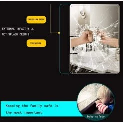 WAVE Miroir De Salle De Bain Rectangulaire Sans Cadre - Aspect Verre Acrylique - Pour Votre Salle De Bain Ou D'autres Pièces De Votre Maison (35 X 45 Cm) -Miroir Soldes Boutique 64222997 3