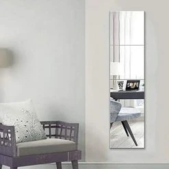 WAVE Miroirs Muraux En Verre 4 Pièces 30x30cm HD Miroirs Carrés Sans Cadre Pour Salle De Bain, Cuisine, Entrée Et Salon -Miroir Soldes Boutique 64223320 5