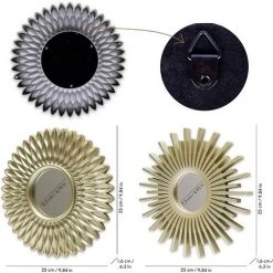 WAVE Miroir Murale 3 Pièces - | Miroir Rond Pour Decoration Murale Dans Maison, Salon Et Chambre | Miroir Soleil Accrocher Au Mur Original Cadeau Femme Et Maman | Miroir Doré Pour Décoration 10 WAVE Miroir Murale 3 Pièces - | Miroir Rond Pour Decoration Murale Dans Maison, Salon Et Chambre | Miroir Soleil Accrocher Au Mur Original Cadeau Femme Et Maman | Miroir Doré Pour Décoration -Miroir Soldes Boutique 64223456 4