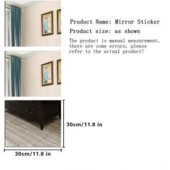 WAVE Lot De 4 Autocollants Muraux En Acrylique Effet Miroir - Sans Verre - Pour Décoration Murale De Maison, Chambre à Coucher (30 X 30 Cm) 9 WAVE Lot De 4 Autocollants Muraux En Acrylique Effet Miroir - Sans Verre - Pour Décoration Murale De Maison, Chambre à Coucher (30 X 30 Cm) -Miroir Soldes Boutique 64223577 3