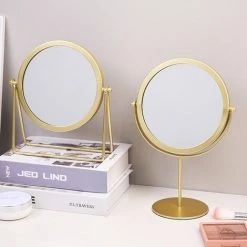 PERLE RARE Miroir Grossissant Vertical En Fer Forgé INS Miroir De Maquillage De Bureau Miroir De Coiffeuse De Bureau Simple Et Moderne -Miroir Soldes Boutique 64467687 5