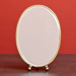 Miroir Ovale à Poser Chehoma 17x13cm - Doré