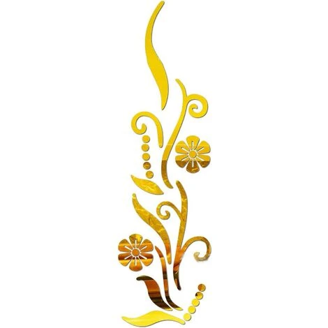 MERéTéET DIY 3D Acrylique Miroir Décoratif, Miroir Mural Adhésif, Stickers Muraux De La Fleur, Décoration Pour La Maison 25*88cm (Or),KoleZy 3 MERéTéET DIY 3D Acrylique Miroir Décoratif, Miroir Mural Adhésif, Stickers Muraux De La Fleur, Décoration Pour La Maison 25*88cm (Or),KoleZy