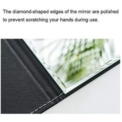 MINKUROW Miroir De Table Pliant En Similicuir Miroir De Table Miroir Sur Pied Transparent Miroir De Voyage Compact (noir) -Miroir Soldes Boutique 64682189 4