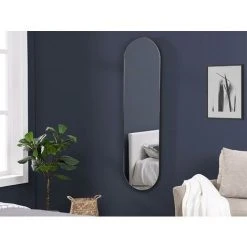 OZAIA Miroir Mural Ovale En Métal - L. 40 X H. 140 Cm - Noir - ONIKAL - Noir