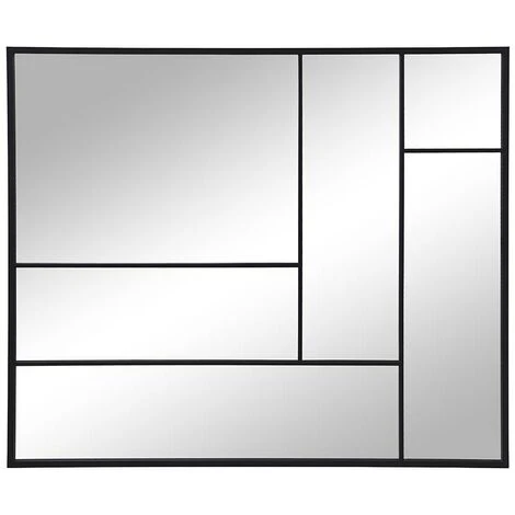OZAIA Miroir Industriel Déstructuré En Métal - L. 130 X H. 150 Cm - Noir - MALDONIA - Noir 4 OZAIA Miroir Industriel Déstructuré En Métal - L. 130 X H. 150 Cm - Noir - MALDONIA - Noir – Image 2