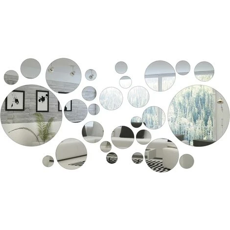 Miroir Mural 32 Pièces Autocollant Mural De Miroir Cercle Rond De Décoration Domicile 56Vingt 3 Miroir Mural 32 Pièces Autocollant Mural De Miroir Cercle Rond De Décoration Domicile 56Vingt