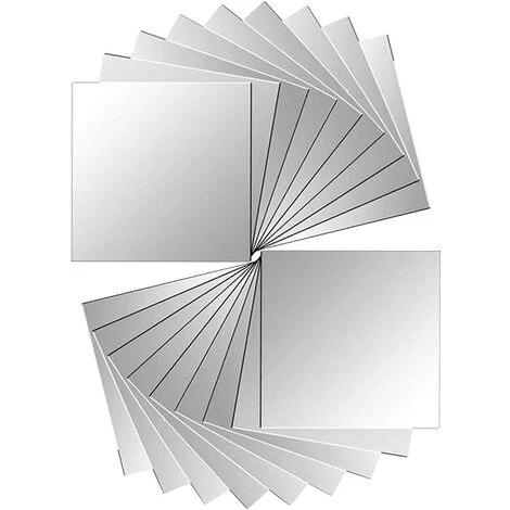 16Pcs Miroir Autocollant Miroir Adhésif Décoratif Miroir Carrés Argenté Amovible Mosaïque Décorative Auto Adhésifs Salle De Bain Salon Chambre (15 ×15cm) 56Vingt 4 16Pcs Miroir Autocollant Miroir Adhésif Décoratif Miroir Carrés Argenté Amovible Mosaïque Décorative Auto Adhésifs Salle De Bain Salon Chambre (15 ×15cm) 56Vingt – Image 2