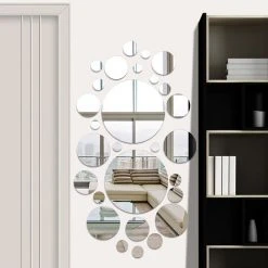 30 Pièces Miroir Cercle Rond Autocollants Miroirs Ronds Décoration De La Maison 56Vingt -Miroir Soldes Boutique 64940026 4