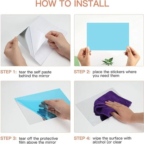 10Pcs Miroir Autocollant Miroir Adhésif Décoratif Miroir Carrés Argenté Amovible Mosaïque Décorative Auto-Adhésifs Salle De Bain Salon Chambre 15cm(6 Pouces)×25cm(9.8 Pouces) 10pcs 56Vingt 4 10Pcs Miroir Autocollant Miroir Adhésif Décoratif Miroir Carrés Argenté Amovible Mosaïque Décorative Auto-Adhésifs Salle De Bain Salon Chambre 15cm(6 Pouces)×25cm(9.8 Pouces) 10pcs 56Vingt – Image 2