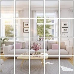 BCC Miroir Auto-adhésif, 4 Pièces 10*15 Carreaux De Miroir Auto-adhésifs Carreaux De Miroir Auto-adhésifs Sans Verre, Matériau Plastique, Autocollants Muraux Décoratifs Salle De Bain Salon Chambre à Coucher S'arêern -Miroir Soldes Boutique 65360678 5