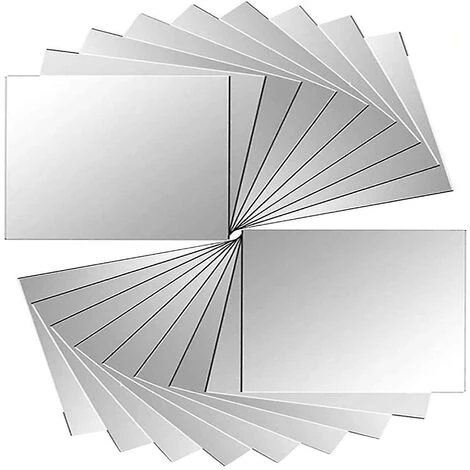 DONTODENT 18pcs Miroir Brique Adhésif Miroir Autocollant Miroir Mural 3 DONTODENT 18pcs Miroir Brique Adhésif Miroir Autocollant Miroir Mural