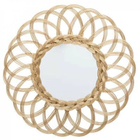 EASY Miroir Rotin Fleur D50 Dore, Beige 3 EASY Miroir Rotin Fleur D50 Dore, Beige