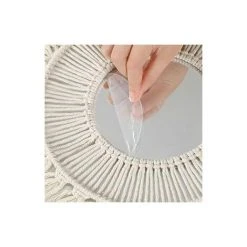YIENJAOY Miroir Mural 2Pcs Miroir à Franges En Macramé Boho Avec Pendentif En De Perles De Bois Miroir Rond D'art Mural Pour Couloir De Chambre à Coucher Salon Décor à La Maison -Miroir Soldes Boutique 65808455 5