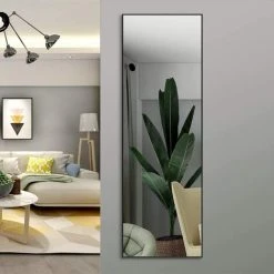 YIENJAOY Miroir Pleine Longueur Carré Longue Debout Miroir Chambre Étage Miroir Dressing Miroir Miroir Mural Cadre En Aluminium Cintre Réglable (106cm * 35cm) -Miroir Soldes Boutique 65810696 4