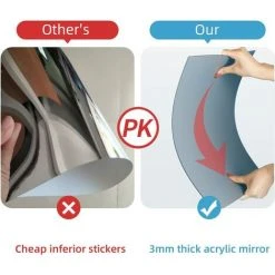 YIENJAOY Miroir Acrylique AdhéSif Autocollant,Stickers Muraux Miroir Carré,3 PièCes Feuilles De Miroir Amovibles Flexibles,Miroir Argenté Pour Salon Chambre Salle De Bain Sticker Mural 40x40cm 10 YIENJAOY Miroir Acrylique AdhéSif Autocollant,Stickers Muraux Miroir Carré,3 PièCes Feuilles De Miroir Amovibles Flexibles,Miroir Argenté Pour Salon Chambre Salle De Bain Sticker Mural 40x40cm -Miroir Soldes Boutique 65810699 4