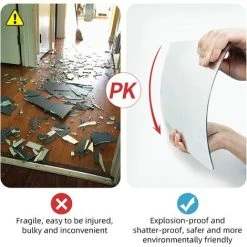 YIENJAOY Miroir Acrylique AdhéSif Autocollant,Stickers Muraux Miroir Carré,3 PièCes Feuilles De Miroir Amovibles Flexibles,Miroir Argenté Pour Salon Chambre Salle De Bain Sticker Mural 40x40cm 11 YIENJAOY Miroir Acrylique AdhéSif Autocollant,Stickers Muraux Miroir Carré,3 PièCes Feuilles De Miroir Amovibles Flexibles,Miroir Argenté Pour Salon Chambre Salle De Bain Sticker Mural 40x40cm -Miroir Soldes Boutique 65810699 5