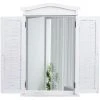 DéCOSHOP26 Miroir Mural Salle De Bain Design Fenêtre Avec Volets 71x46x5cm Blanc Vieilli - Blante -Miroir Soldes Boutique 65851249 1