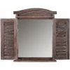 DéCOSHOP26 Miroir Mural Forme Fenêtre Avec Volets 53x42x5cm En Bois Marron Vieilli - Marron -Miroir Soldes Boutique 65858277 1