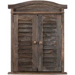 DéCOSHOP26 Miroir Mural Forme Fenêtre Avec Volets 53x42x5cm En Bois Marron Vieilli - Marron -Miroir Soldes Boutique 65858277 3