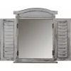 DéCOSHOP26 Miroir Mural Forme Fenêtre Avec Volets 53x42x5cm En Bois Gris Vieilli - Or -Miroir Soldes Boutique 65858279 1