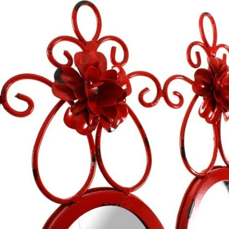 BRICOMARTEAU Miroir Mural DKD Home Decor Porte-manteau Métal Verre Bois MDF (37 X 38 X 8 Cm) 4 BRICOMARTEAU Miroir Mural DKD Home Decor Porte-manteau Métal Verre Bois MDF (37 X 38 X 8 Cm) – Image 2