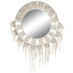 BRICOMARTEAU Miroir Mural DKD Home Decor Blanc Coton (75 X 2 X 75 Cm)