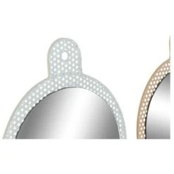 BRICOMARTEAU Miroir Mural DKD Home Decor Blanc Rose Métal Verre (2 Pcs) (22 X 1.5 X 40 Cm) -Miroir Soldes Boutique 65924301 4