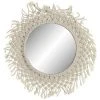 BRICOMARTEAU Miroir Mural DKD Home Decor Beige Coton Verre Macramé (38 X 3 X 38 Cm)