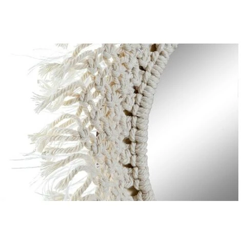 BRICOMARTEAU Miroir Mural DKD Home Decor Beige Coton Verre Macramé (38 X 3 X 38 Cm) 5 BRICOMARTEAU Miroir Mural DKD Home Decor Beige Coton Verre Macramé (38 X 3 X 38 Cm) – Image 3
