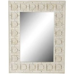 BRICOMARTEAU Miroir Mural DKD Home Decor Bois De Manguier (93.5 X 4.7 X 120.3 Cm)
