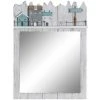 BRICOMARTEAU Miroir Mural DKD Home Decor Beach Bleu Blanc Bois MDF (30 X 4 X 40 Cm)